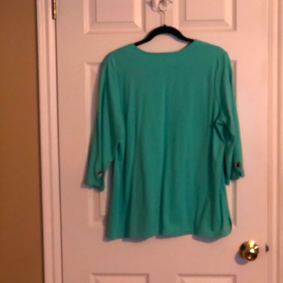 Quacker Factory mint green shirt - Picture 3 of 4